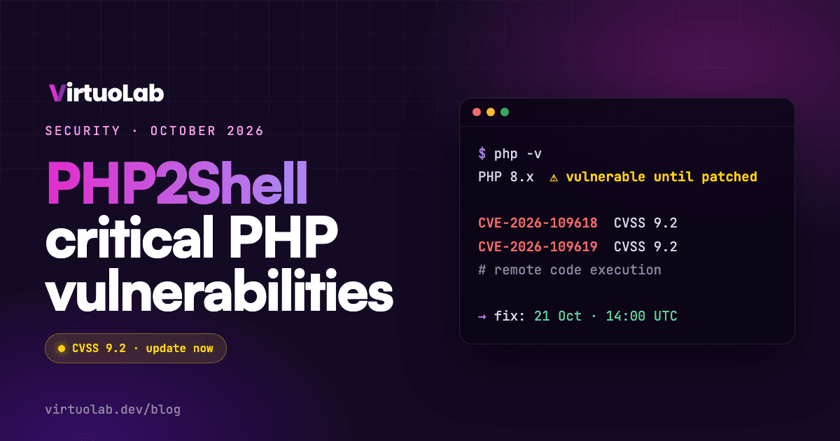 Two critical PHP vulnerabilities, October 2026: CVE-2026-109618 and CVE-2026-109619